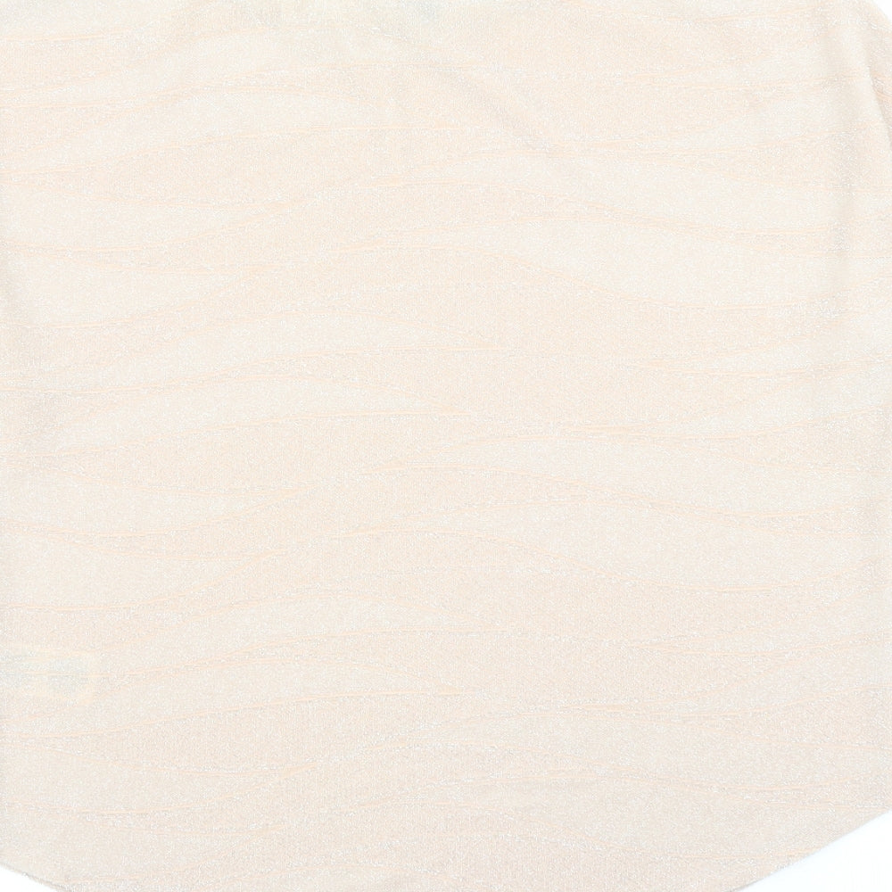 Phase Eight Womens Pink Geometric Nylon Basic Blouse Size 12 Round Neck