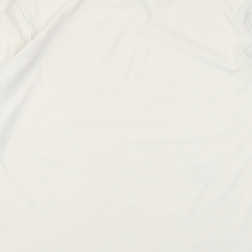 H&M Womens Ivory Polyester Jersey T-Shirt Size XL Mock Neck