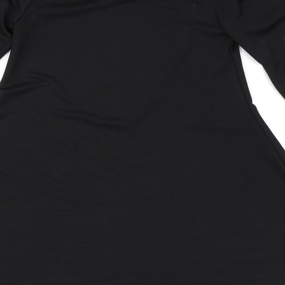 Boohoo Womens Black Polyester Basic Blouse Size 8 Off the Shoulder