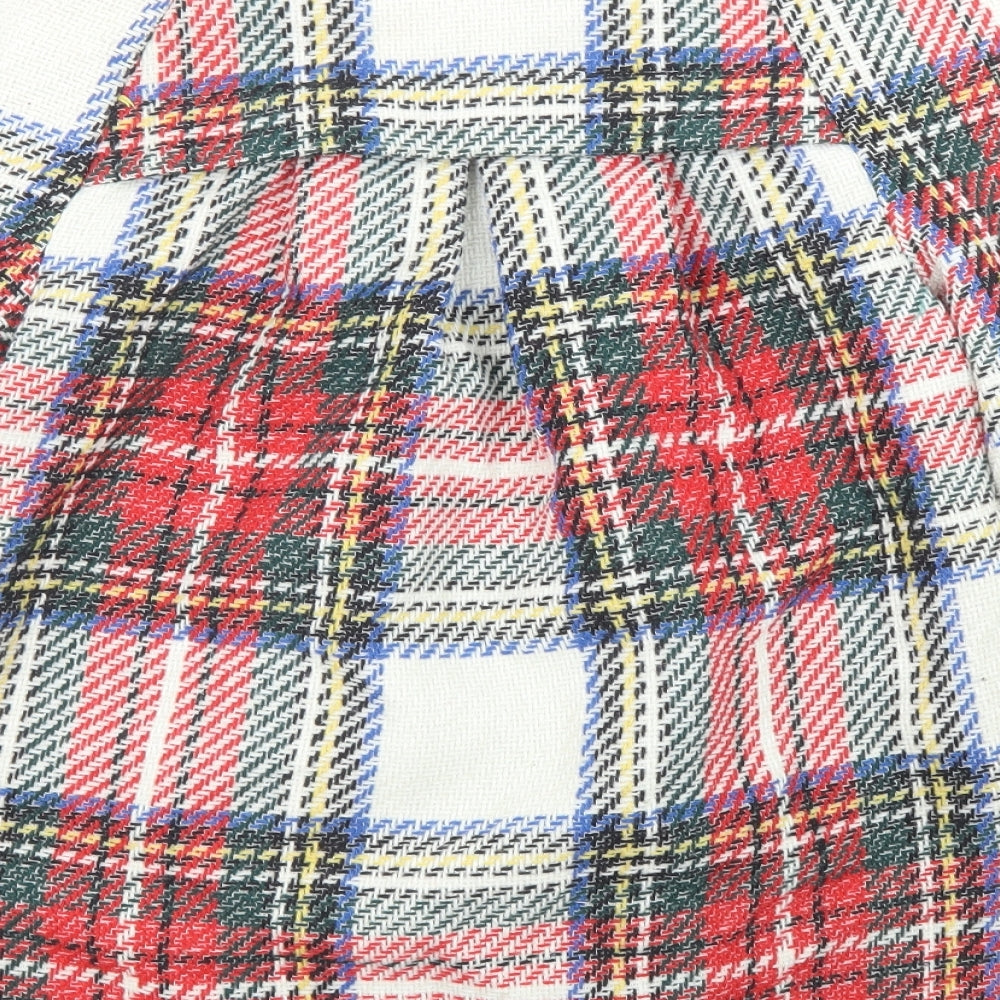 River Island Womens Multicoloured Plaid Overcoat Coat Size 6 Button