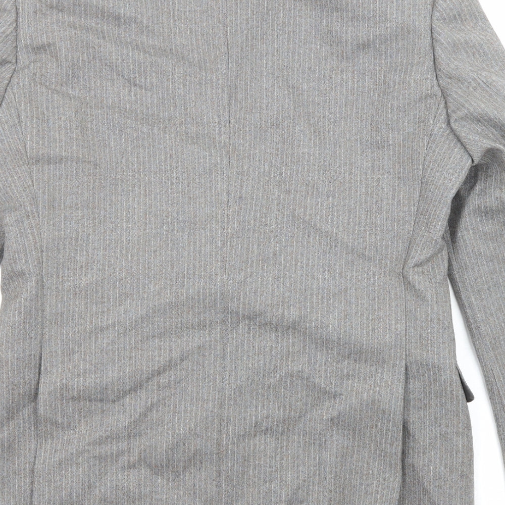Skopes Mens Grey Striped Viscose Jacket Suit Jacket Size 38 Regular