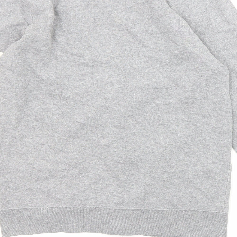 Graniph Mens Grey Cotton Pullover Sweatshirt Size S - Button-up