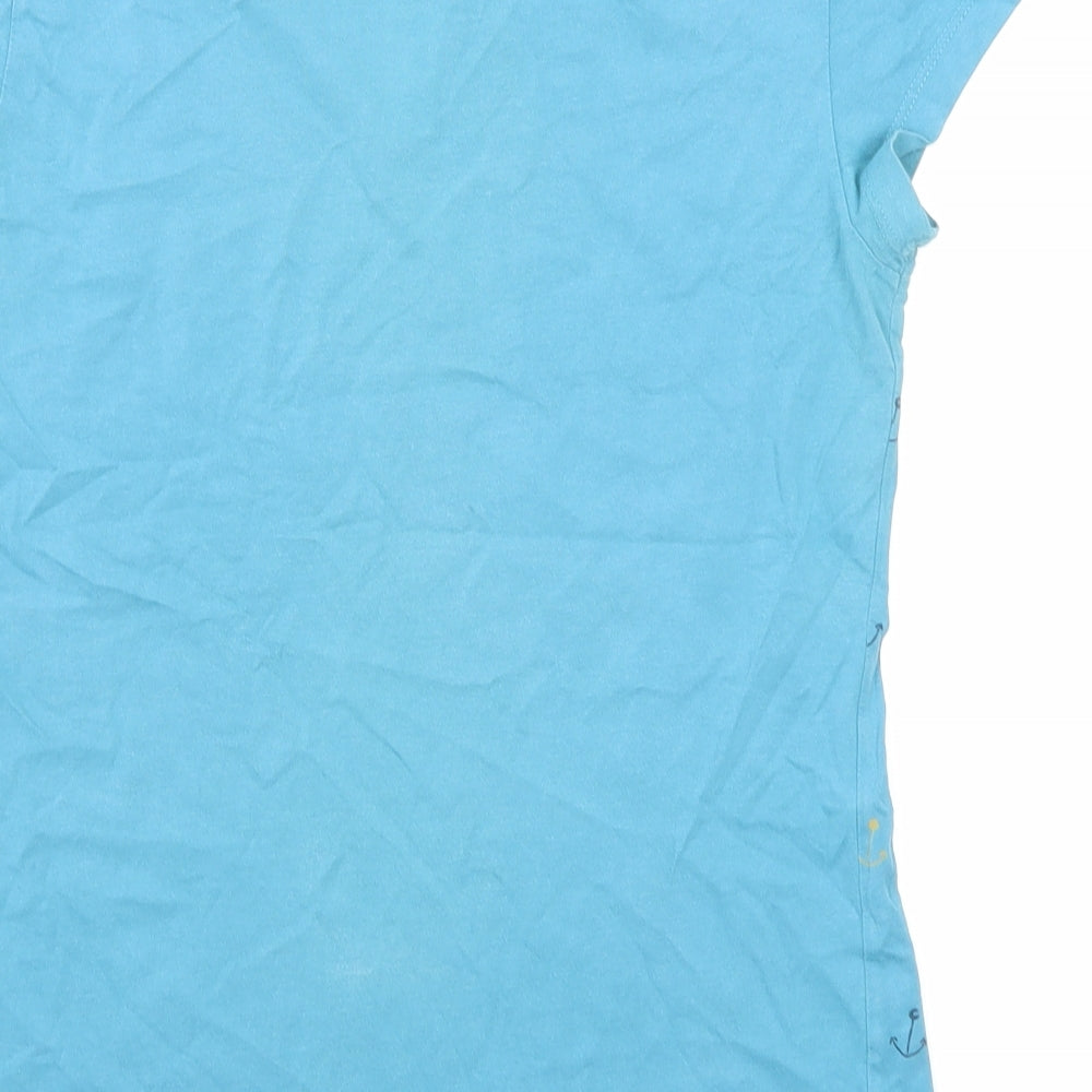 Brakeburn Womens Blue Cotton Basic T-Shirt Size 8 Henley - Anchors