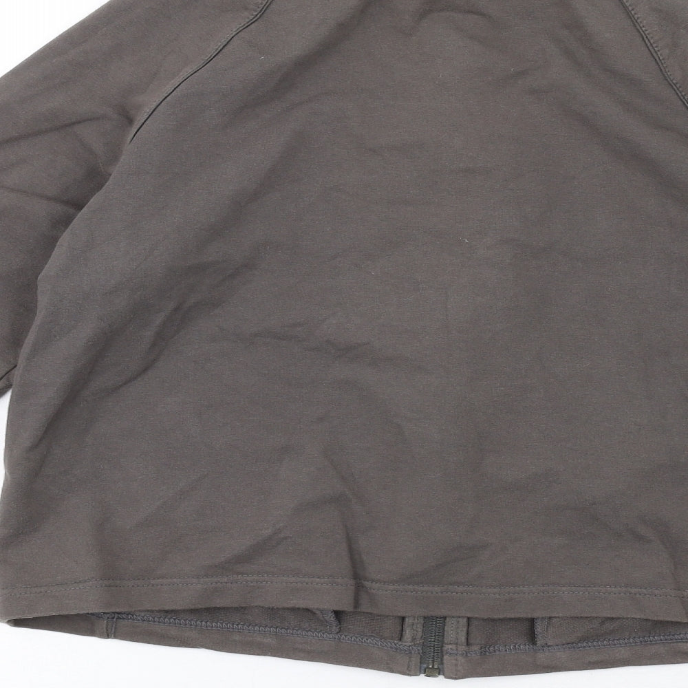 Marks & Spencer Womens Grey Cotton Full Zip Sweatshirt Size 14 Zip