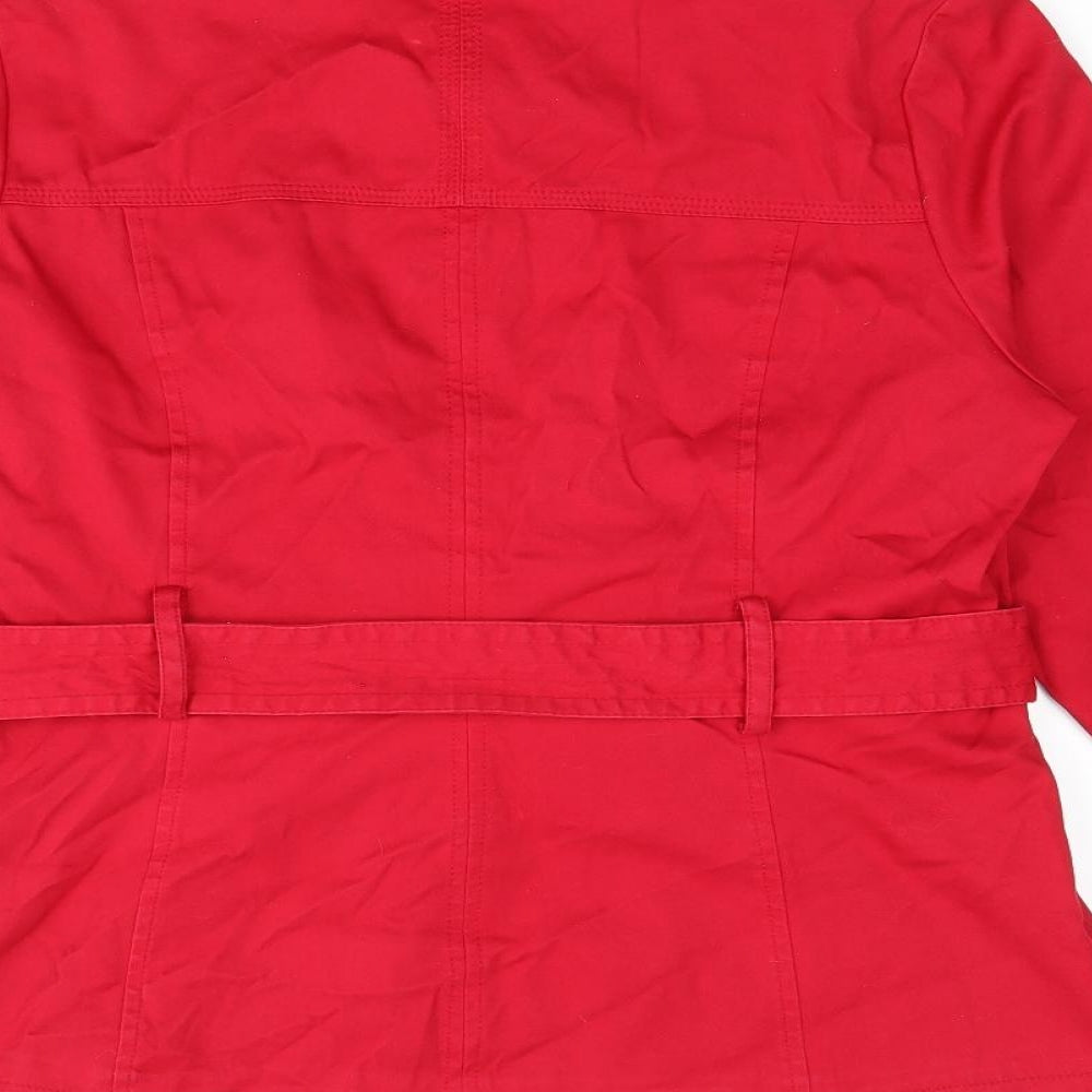 Marks & Spencer Womens Red Pea Coat Coat Size 14 Button