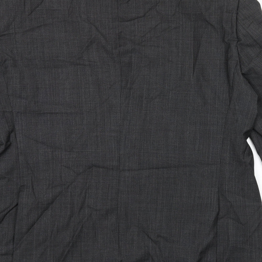 Marks & Spencer Mens Grey Plaid Wool Jacket Suit Jacket Size 42 Regular