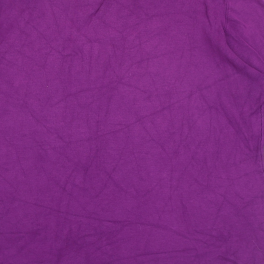Planet Womens Purple Round Neck Viscose Pullover Jumper Size XL