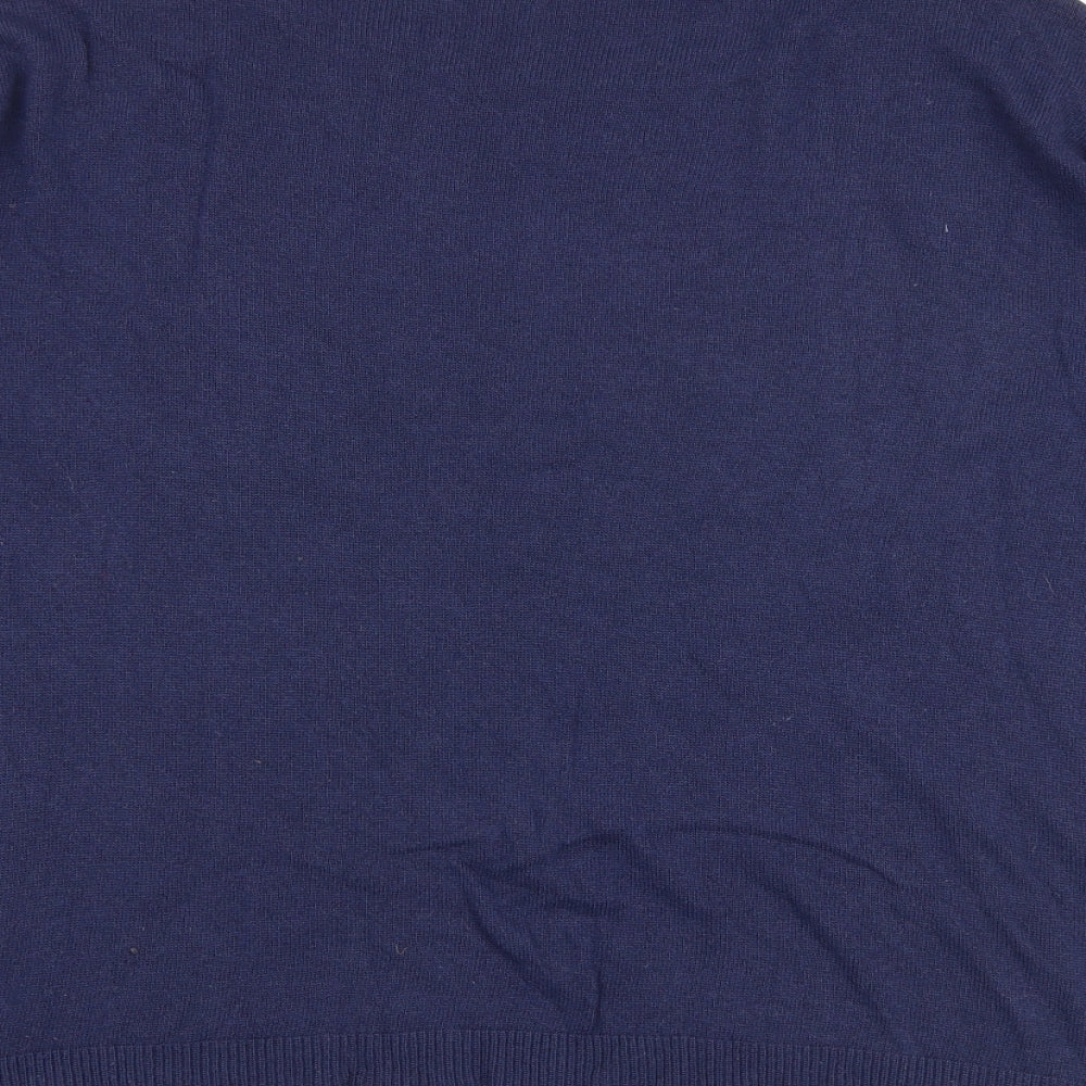 United Colors of Benetton Womens Blue Round Neck Wool Pullover Jumper Size XS