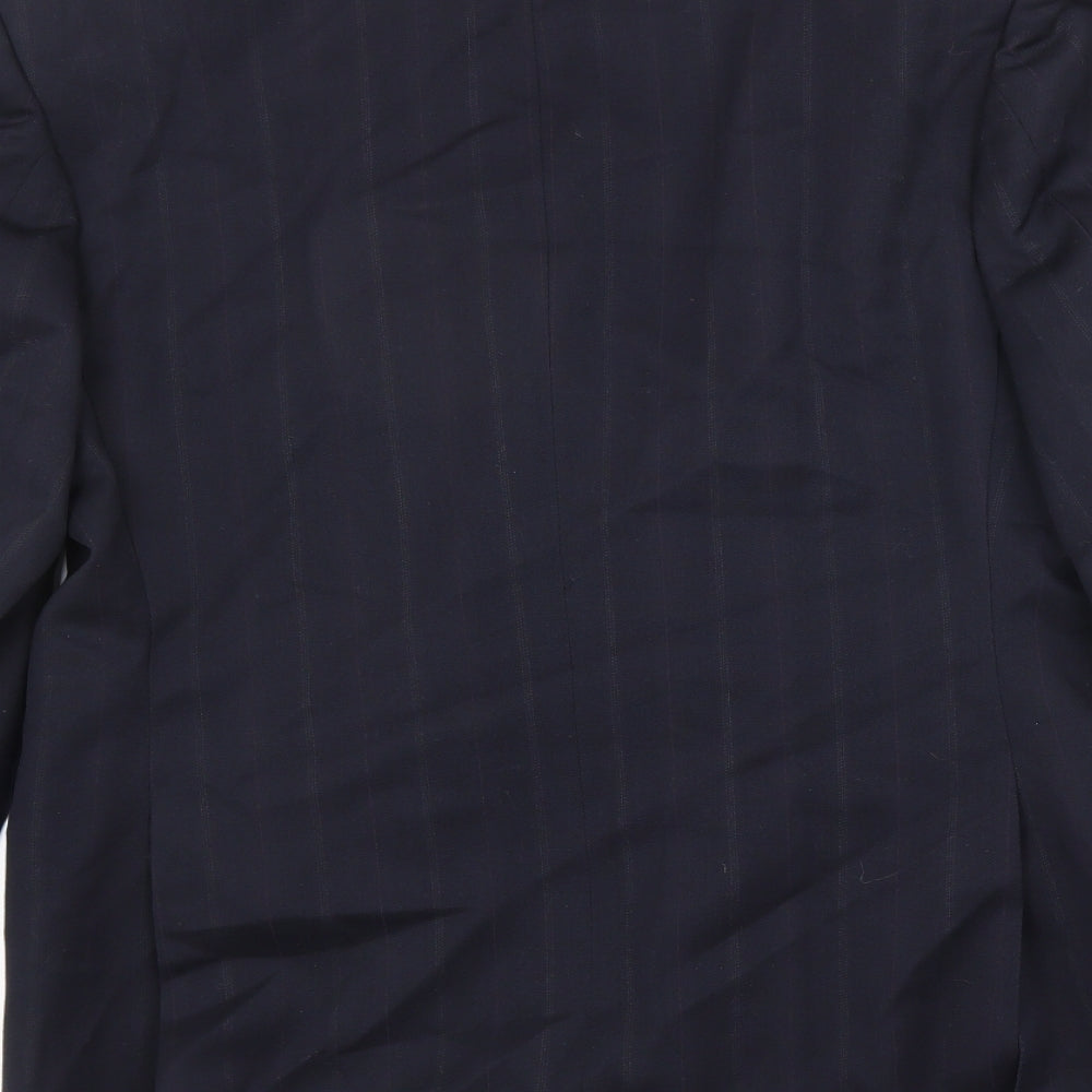 MR Harry Mens Blue Striped Polyester Jacket Suit Jacket Size 42 Regular