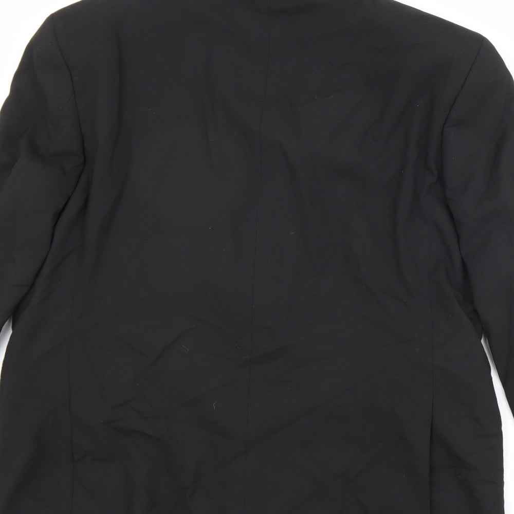 Marks and Spencer Mens Black Polyester Jacket Suit Jacket Size 42 Regular
