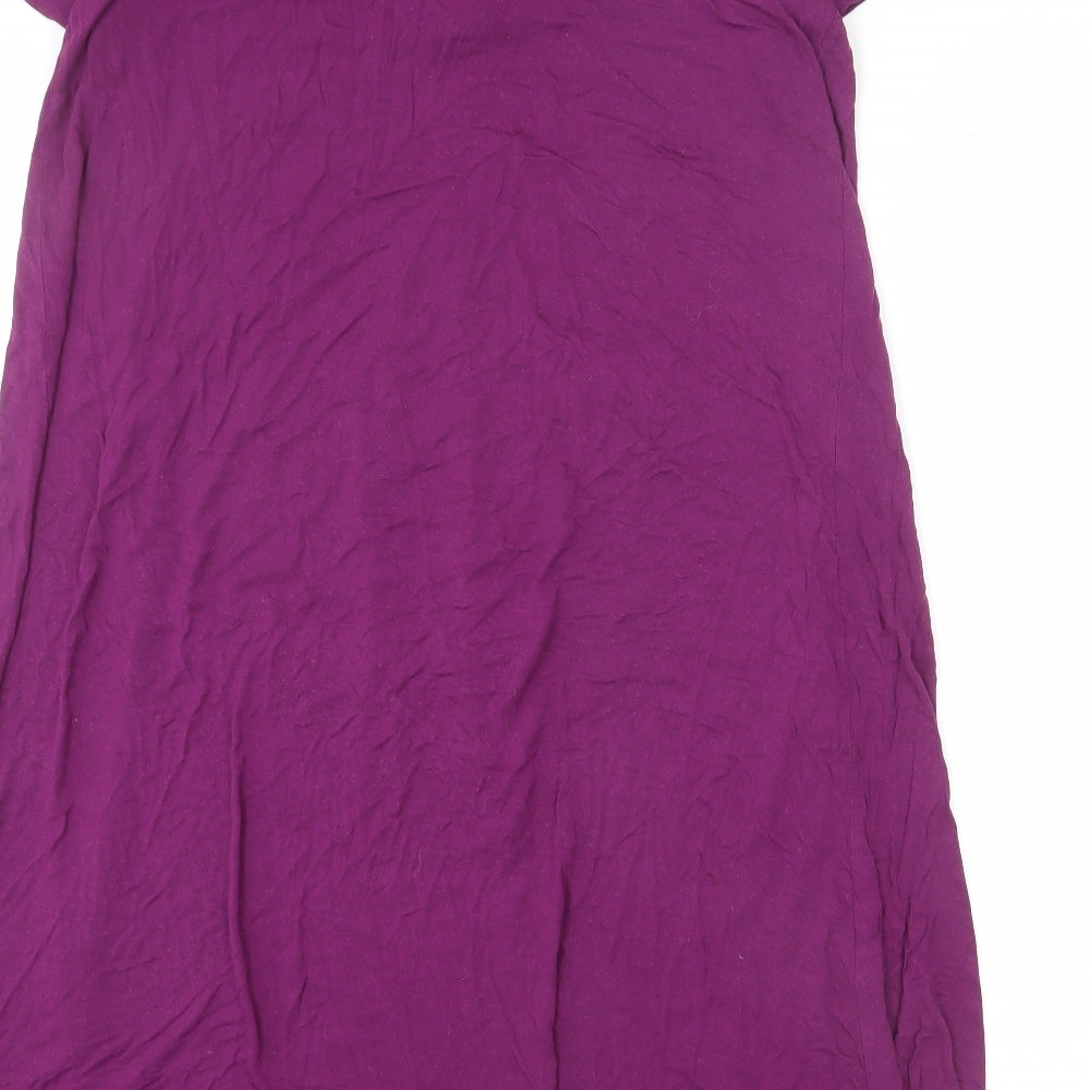 Per Una Womens Purple Viscose Shift Size 12 Scoop Neck Pullover