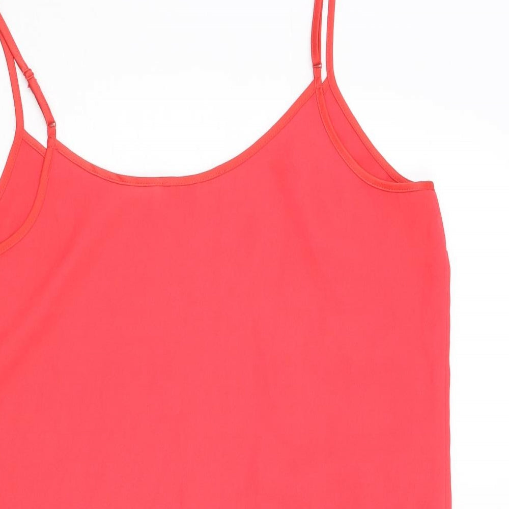 Oasis Womens Red Polyester Camisole Tank Size 14 Scoop Neck - Satin Straps
