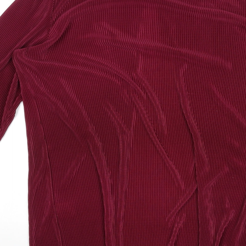 Compliments Womens Purple Round Neck Polyester Cardigan Jumper Size 16 - Size 16-18