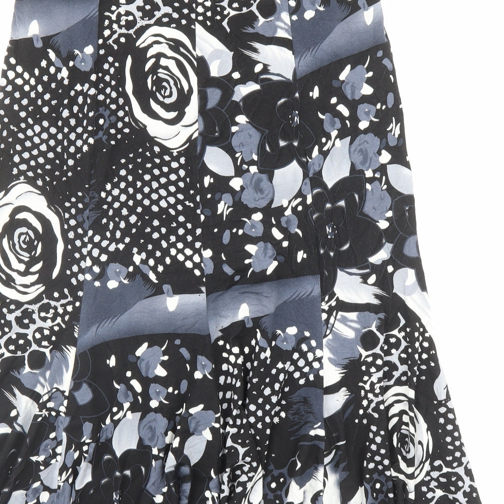 Saloos Womens Multicoloured Geometric Viscose Trumpet Skirt Size M