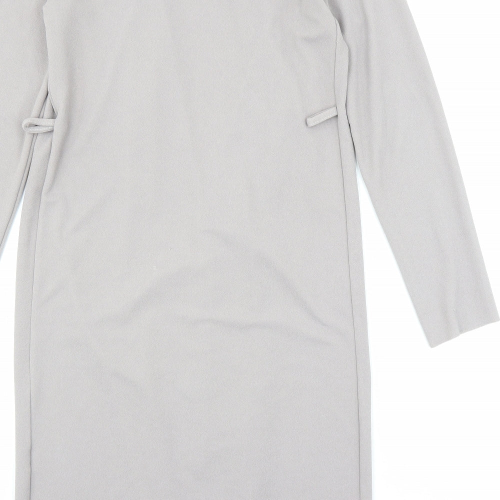 Select Womens Grey Polyester Kimono Blouse Size 10 V-Neck - Open
