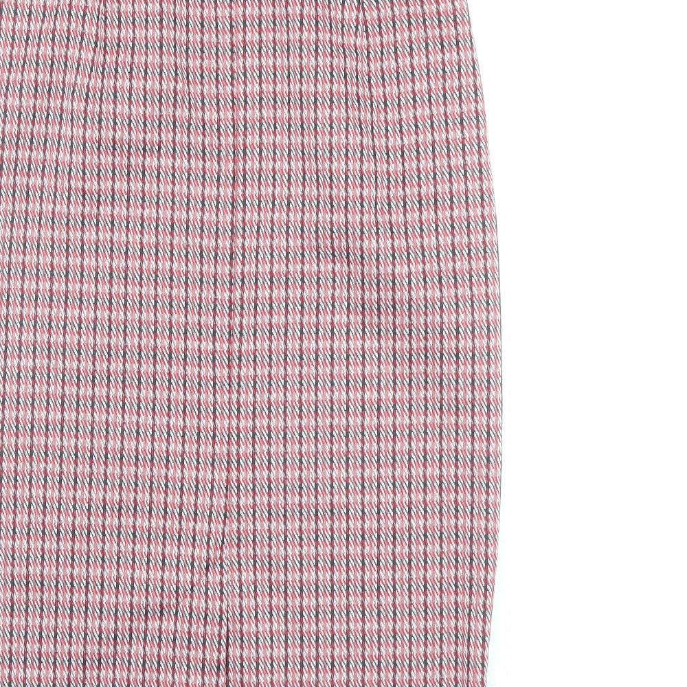 Marks & Spencer Womens Red Geometric Polyester Straight & Pencil Skirt Size 8