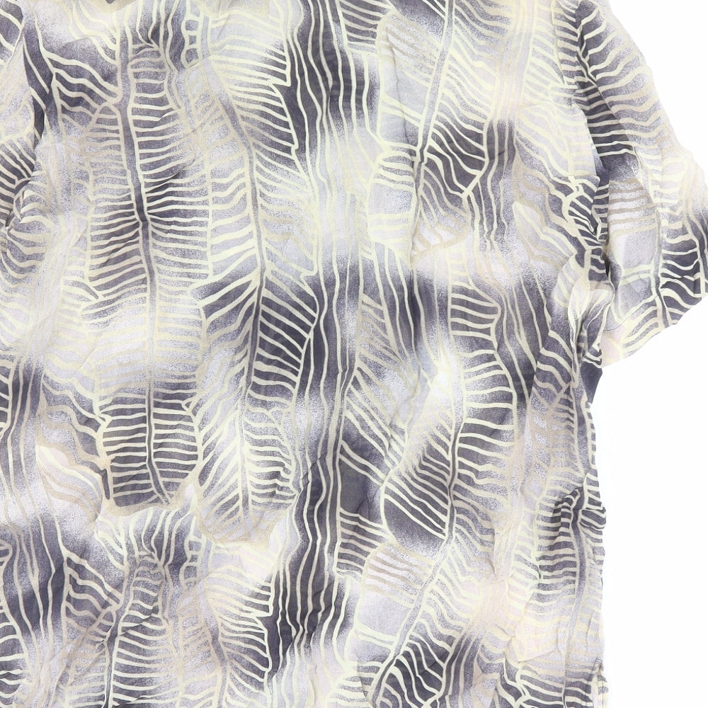 Tru Womens Multicoloured Geometric Viscose Basic Button-Up Size 12 Collared