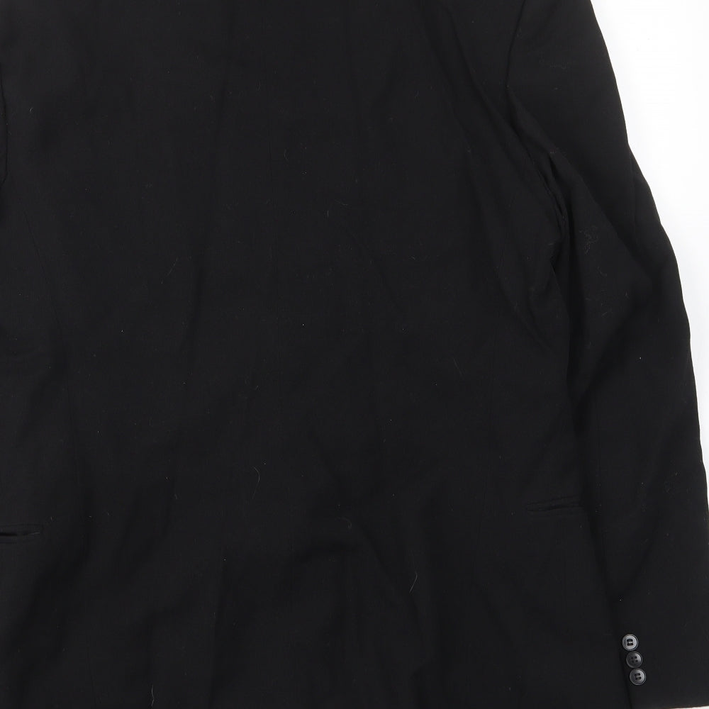 Hodges Mens Black Wool Jacket Suit Jacket Size 40 Regular - Inside pockets
