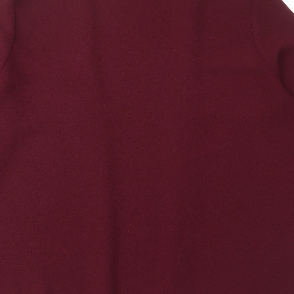 Brand and care label for Red Herring women’s red jacket blazer, size UK 14, - open