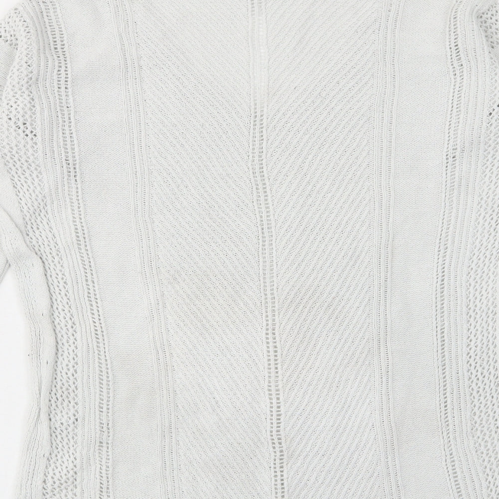 NEXT Womens White V-Neck Cotton Pullover Jumper Size 8