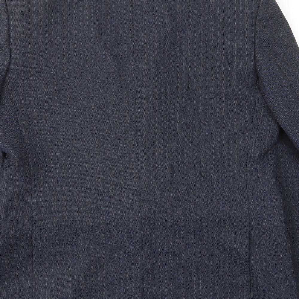 Greenwoods Mens Brown Striped Polyester Jacket Suit Jacket Size 42 Regular - Inside pockets