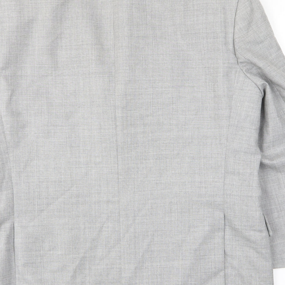 Skopes Mens Grey Polyester Jacket Suit Jacket Size 40 Regular - Inside pockets
