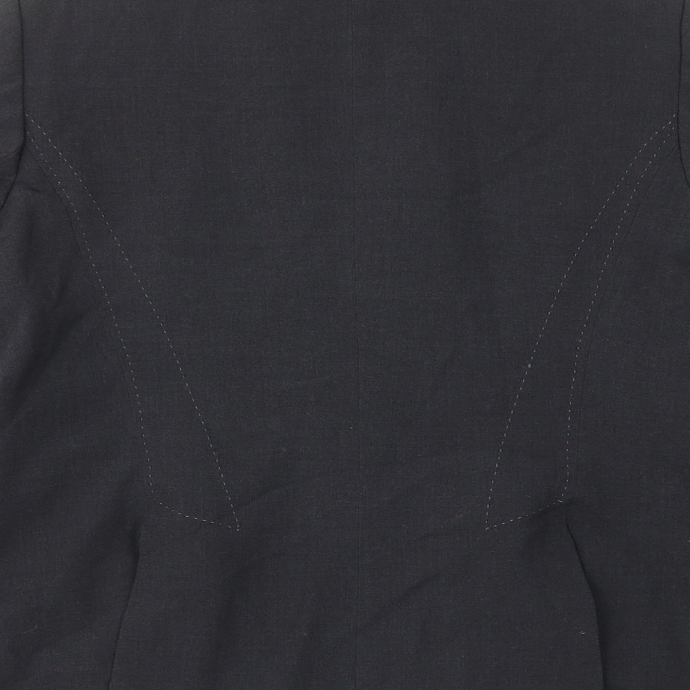 Marks & Spencer Womens Grey Jacket Blazer Size 18 Hook & Eye - Buttons, Embroided