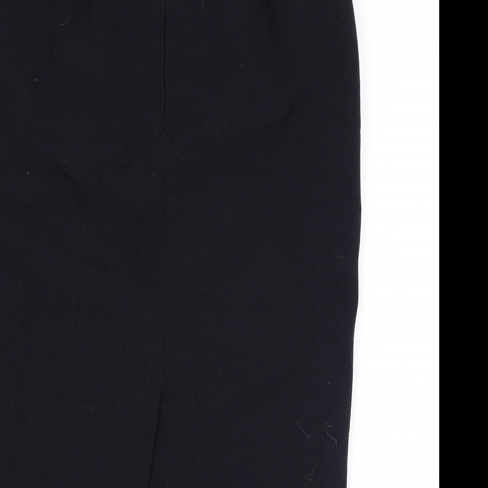 Marks & Spencer Womens Blue Polyester Straight & Pencil Skirt Size 12 Zip