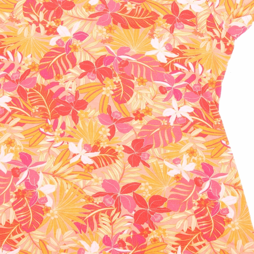 Julipa Womens Multicoloured Floral Polyester Basic Blouse Size 16 Boat Neck