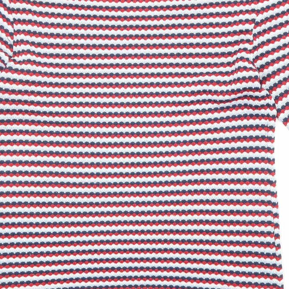 Zara Womens Multicoloured Boat Neck Striped Acrylic Pullover Jumper Size S