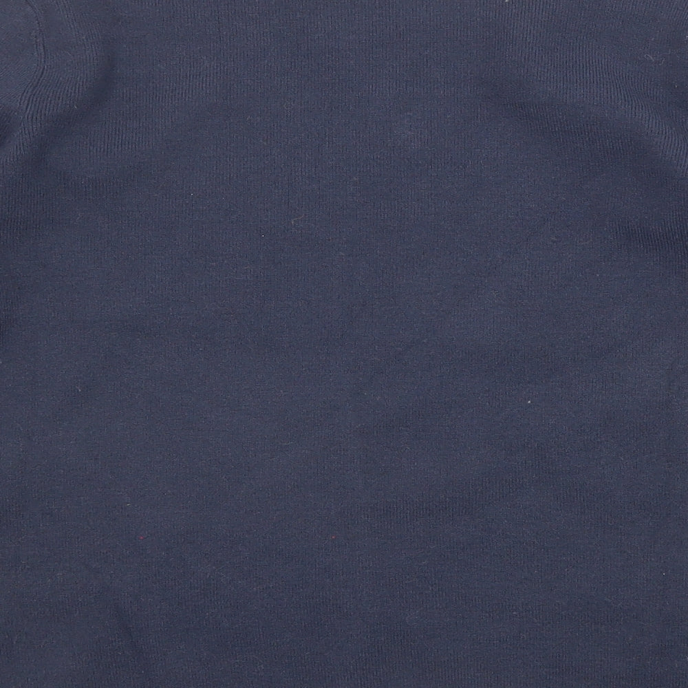 Marks & Spencer Womens Blue High Neck Viscose Pullover Jumper Size 10