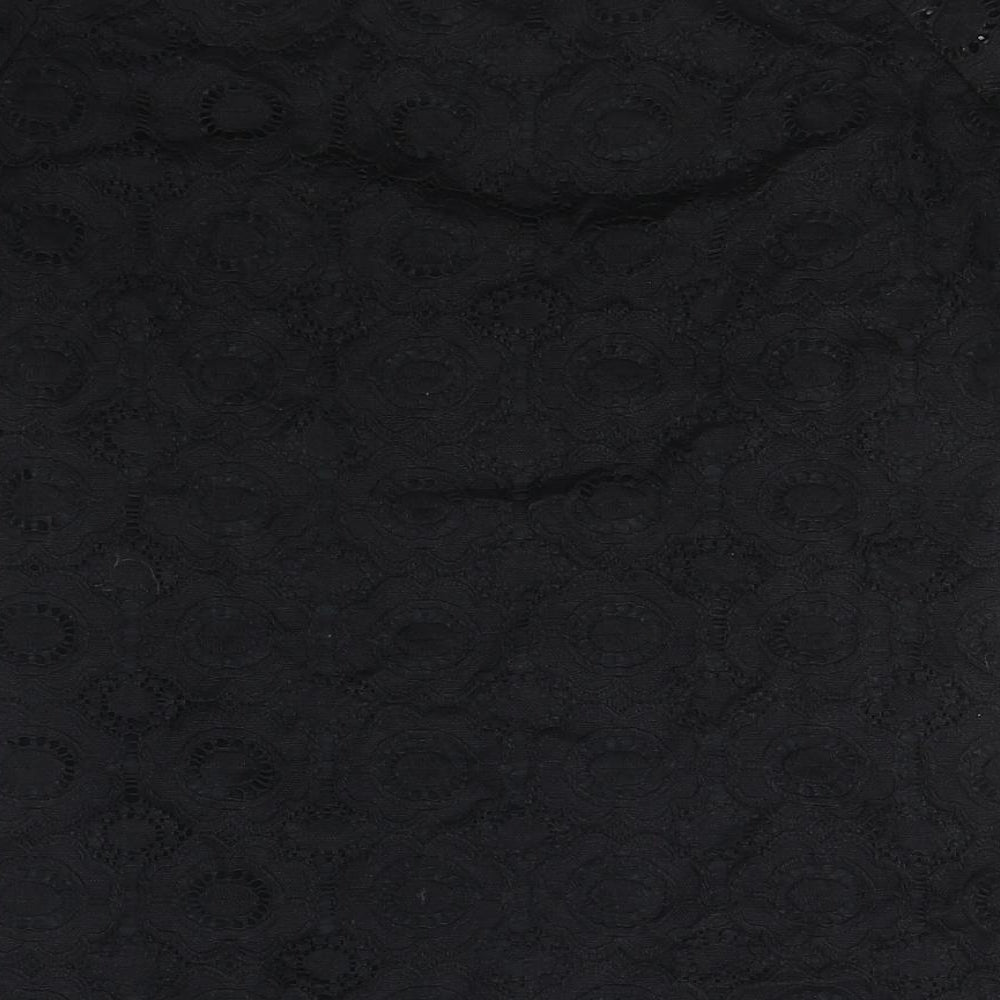 Dorothy Perkins Womens Black Nylon Basic Blouse Size 10 Off the Shoulder