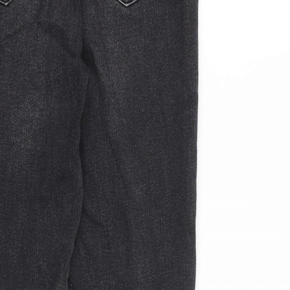H&M Womens Grey Cotton Skinny Jeans Size 10 L30 in Regular Zip