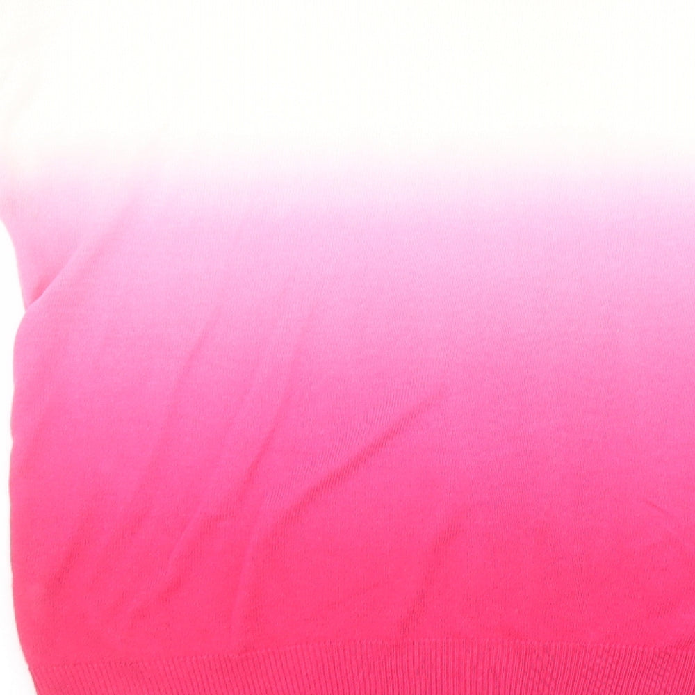 Monsoon Womens Pink Round Neck Acrylic Pullover Jumper Size M