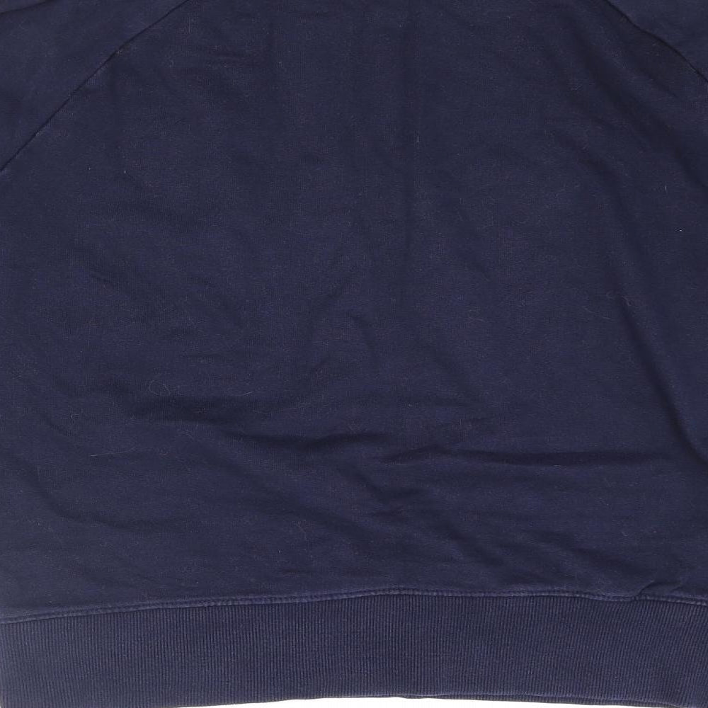 Earth Positive Mens Blue Cotton Pullover Sweatshirt Size S - Embroidered Peace Sign Positive Power