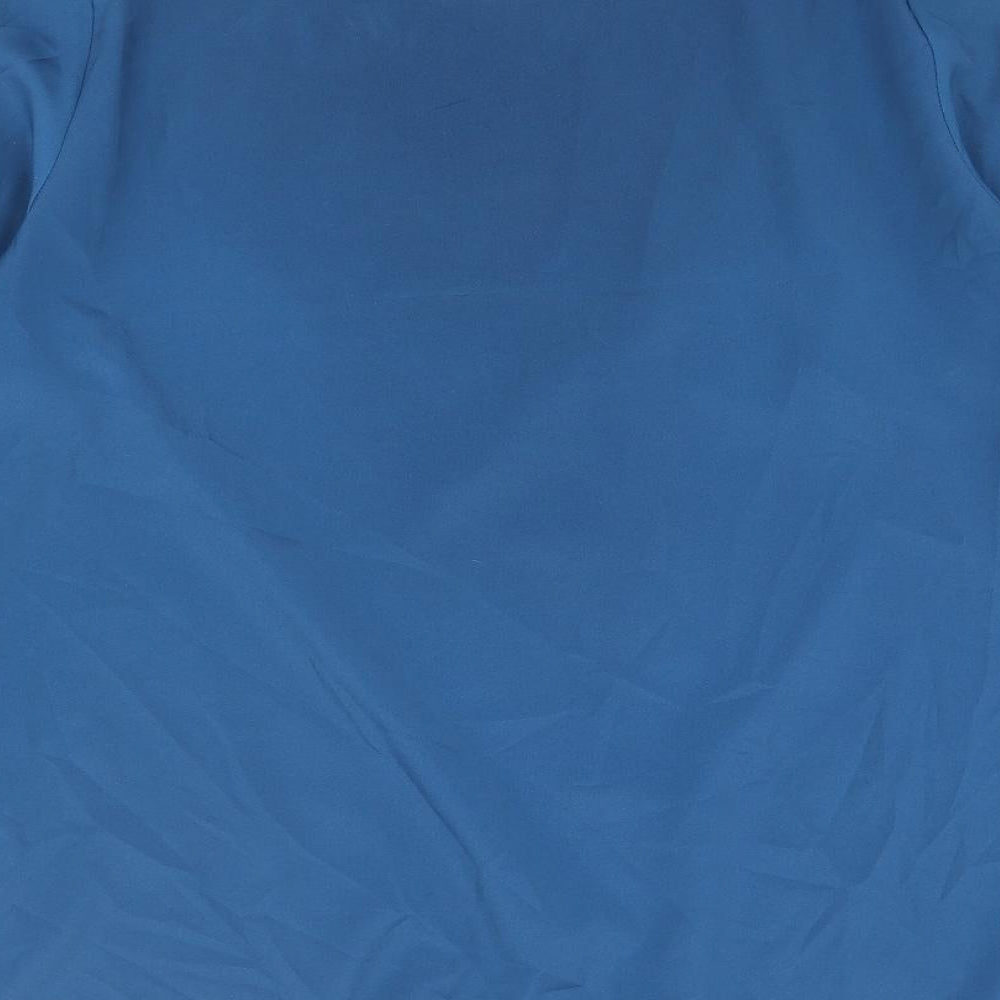 Marks & Spencer Womens Blue Polyester Basic Blouse Size 10 Off the Shoulder