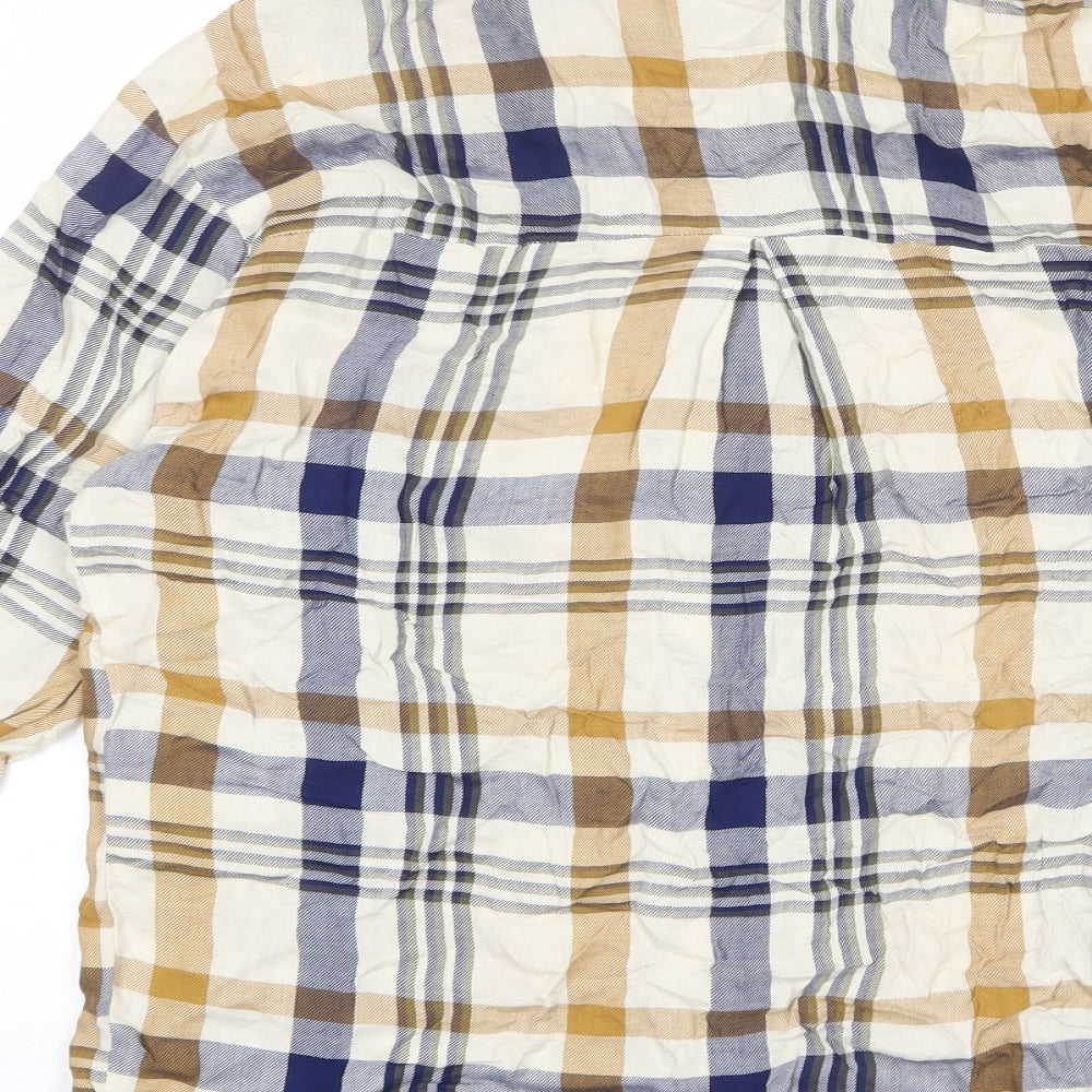 Warehouse Womens Multicoloured Plaid Viscose Basic Button-Up Size 6 Collared