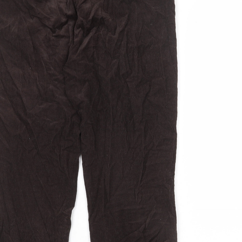 EWM Womens Brown Cotton Trousers Size 37 in L25 in Regular