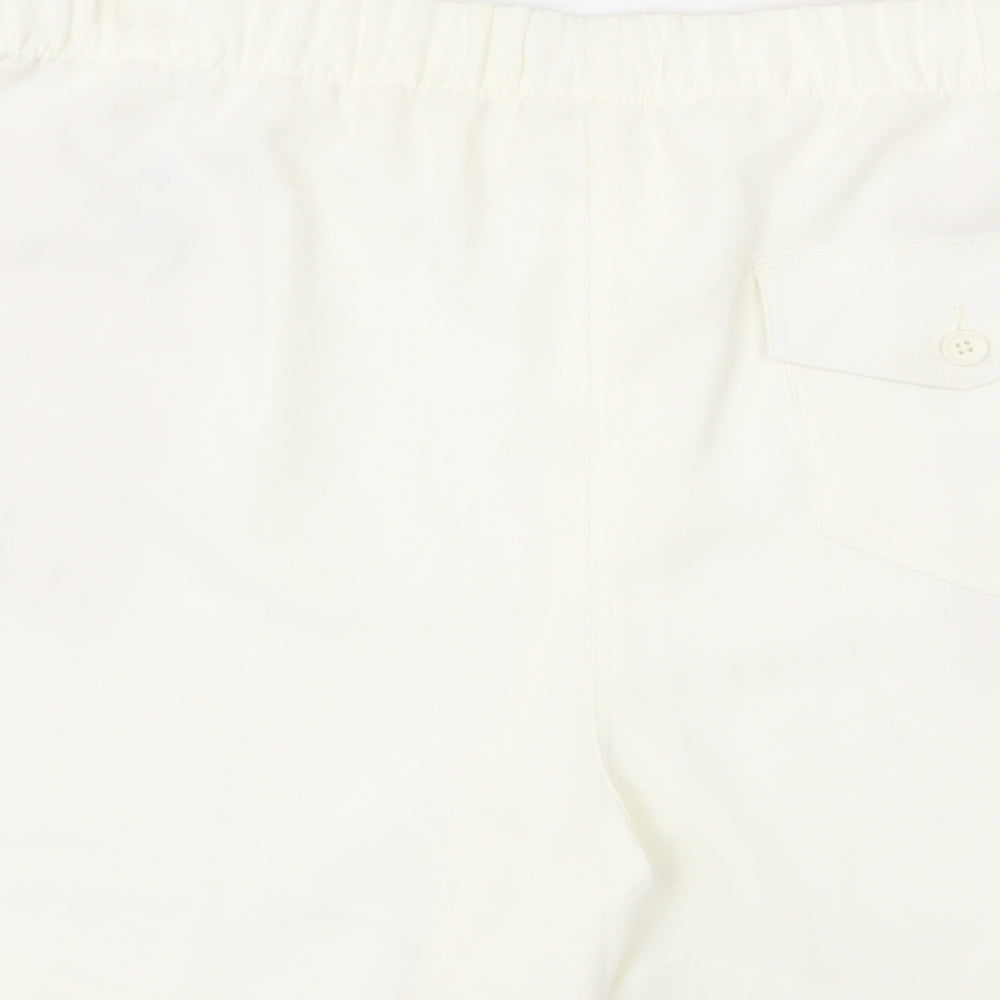 Marks & Spencer Womens Ivory Polyester Paperbag Shorts Size 18 L6 in Regular Pull On