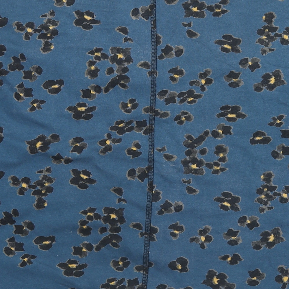 Thought Womens Blue Animal Print Cotton Pullover Sweatshirt Size 12 Pullover - Leopard Print