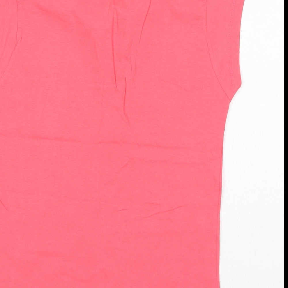 INSIDE Womens Pink 100% Cotton Basic T-Shirt Size L Collared