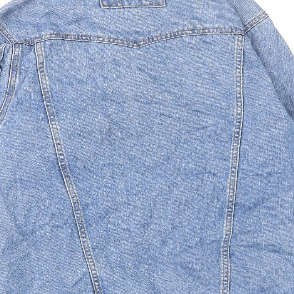 ASOS Womens Blue Jacket Size 6 Button - Oversized, Pockets