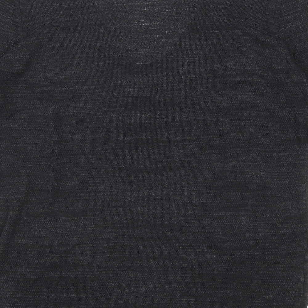 Zara Womens Black V-Neck Acrylic Pullover Jumper Size S