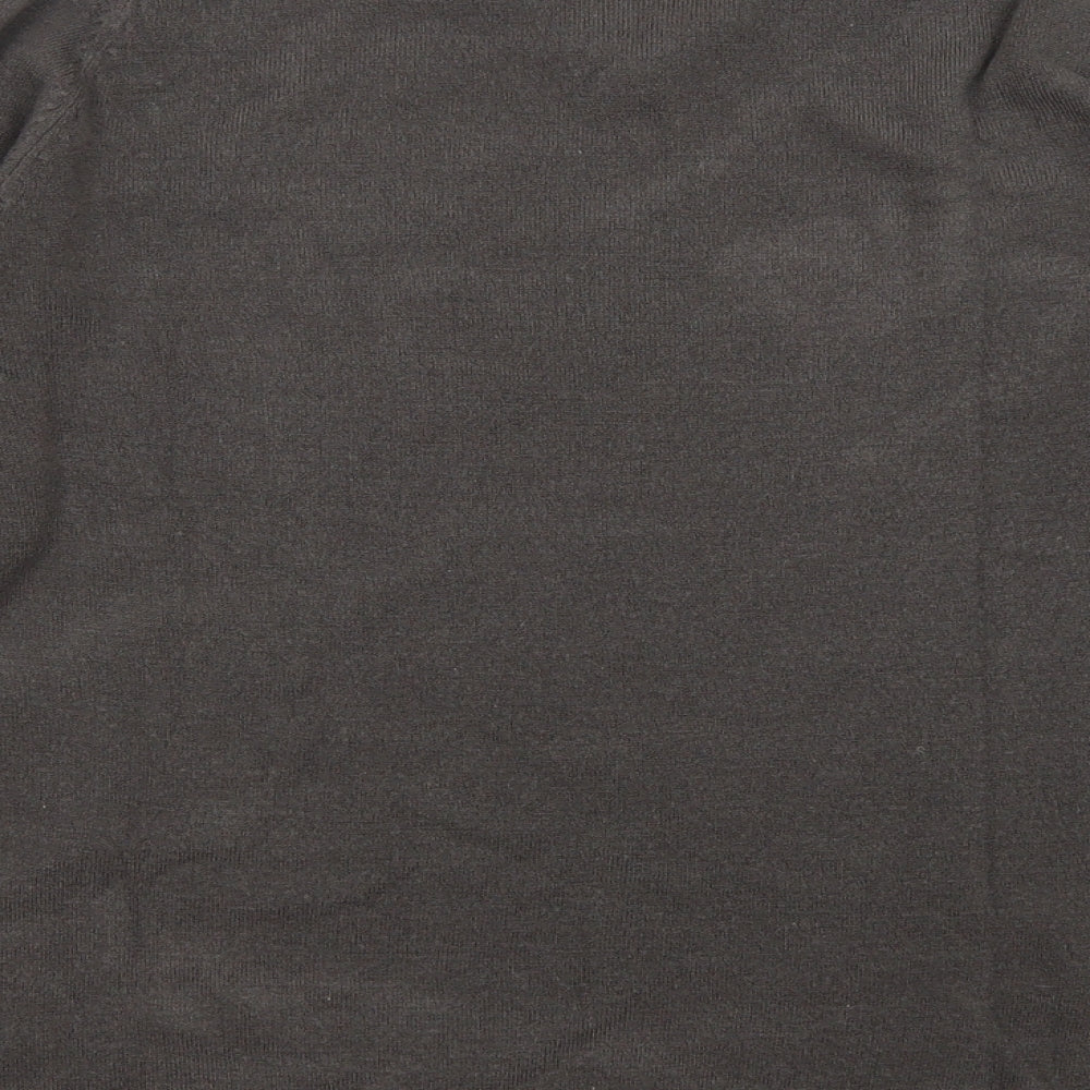 Marks & Spencer Mens Grey V-Neck Acrylic Pullover Jumper Size S Long Sleeve