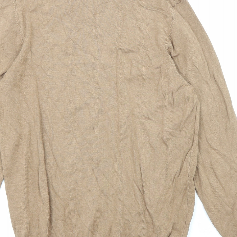 Zara Womens Beige Roll Neck Acrylic Pullover Jumper Size S