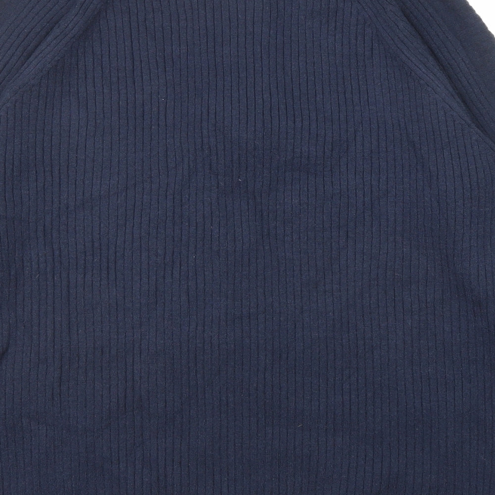 Marks & Spencer Womens Blue Mock Neck Viscose Pullover Jumper Size M