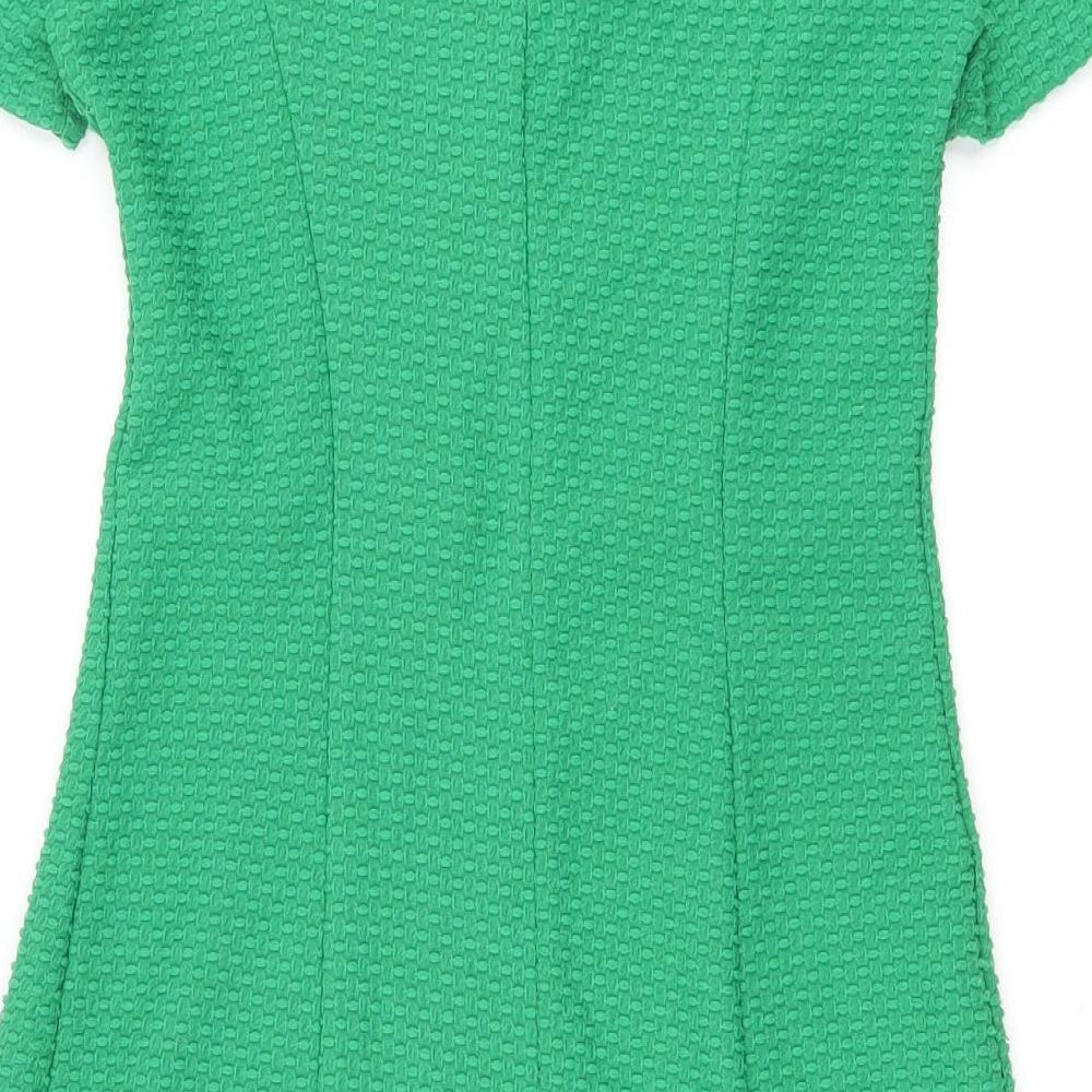 Dorothy Perkins Womens Green Polyester A-Line Size 6 Round Neck Pullover