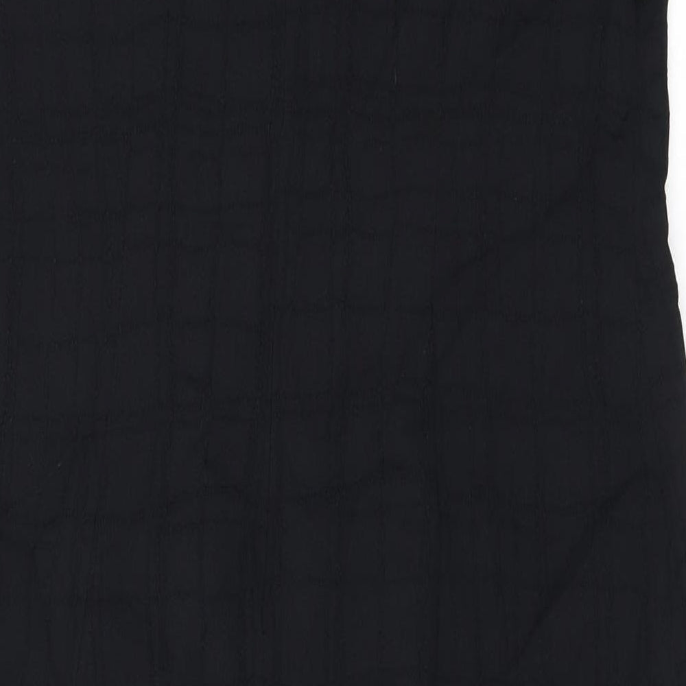Wallis Womens Black Polyester Bodycon Size 14 Round Neck Zip