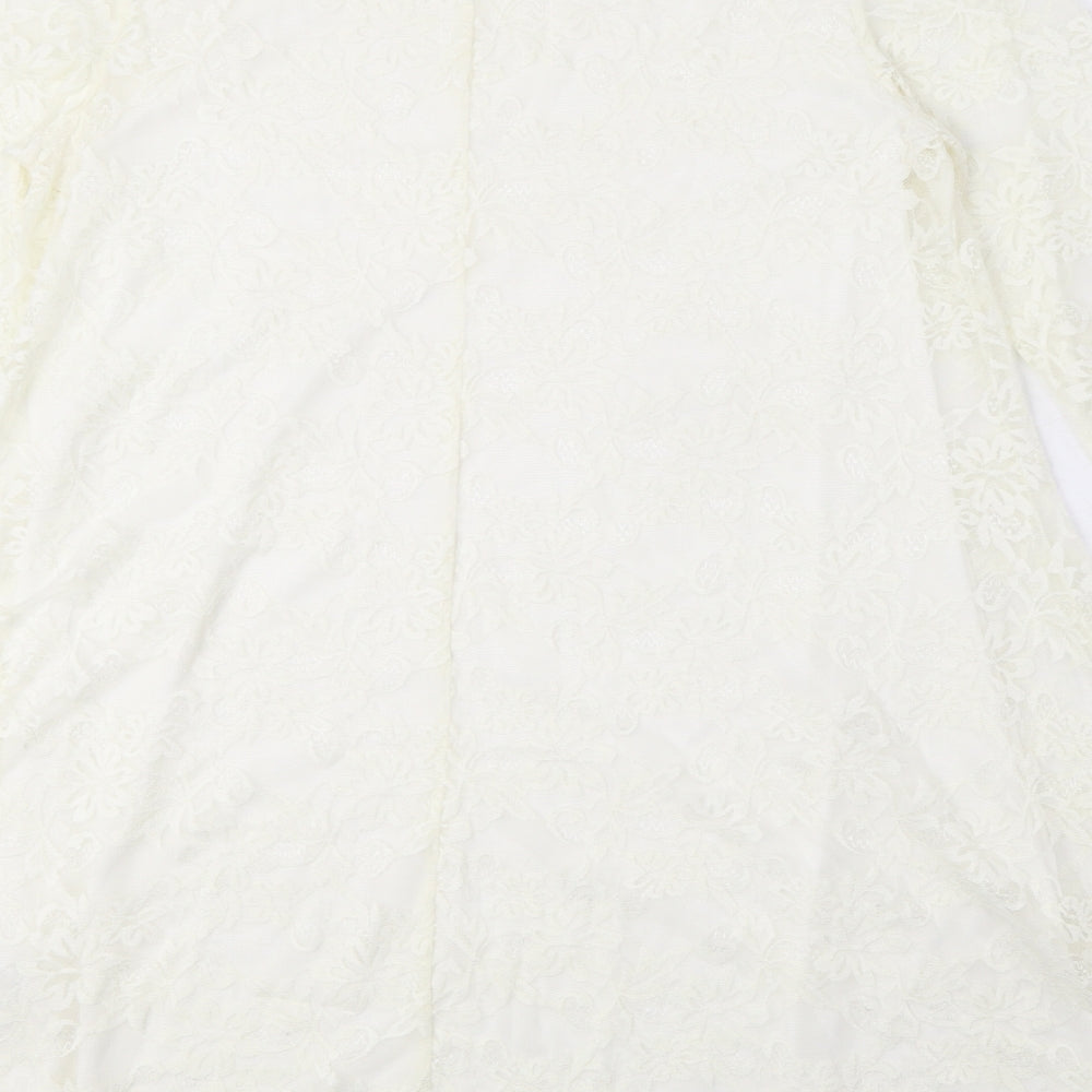 Select Womens White Polyamide A-Line Size 12 Round Neck Pullover