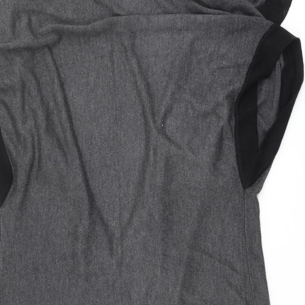 Bonmarché Womens Grey V-Neck Viscose Cape Jumper Size M